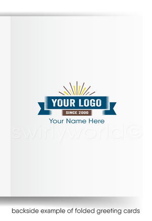 Funny Prospecting Salesman Hanging From Cliff Cards for Customers