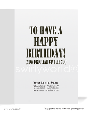 Funny Military General Business Happy Birthday Cards for Customers
