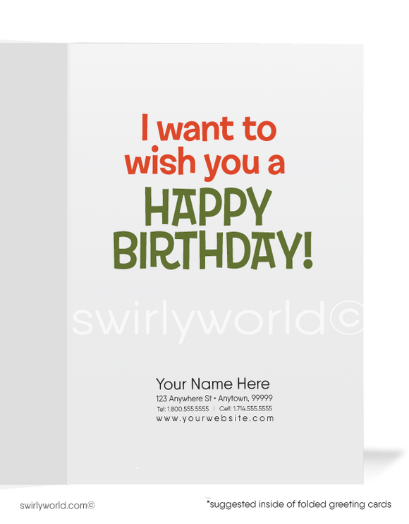 Humorous Business Happy Birthday Cards for Customers