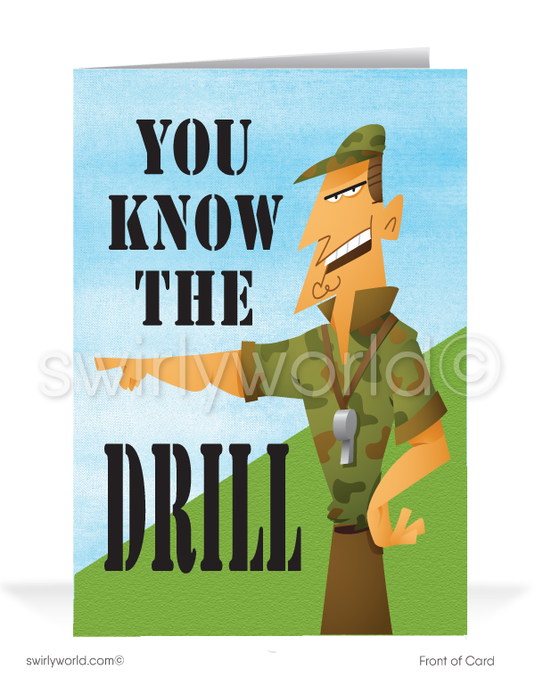 Funny Military Business Happy Birthday Cards for Customers