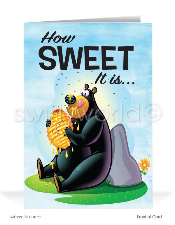 Honey Bear "Sweet on Your Business" Thank You Cards for Customers