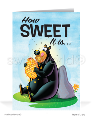 Honey Bear "Sweet on Your Business" Thank You Cards for Customers