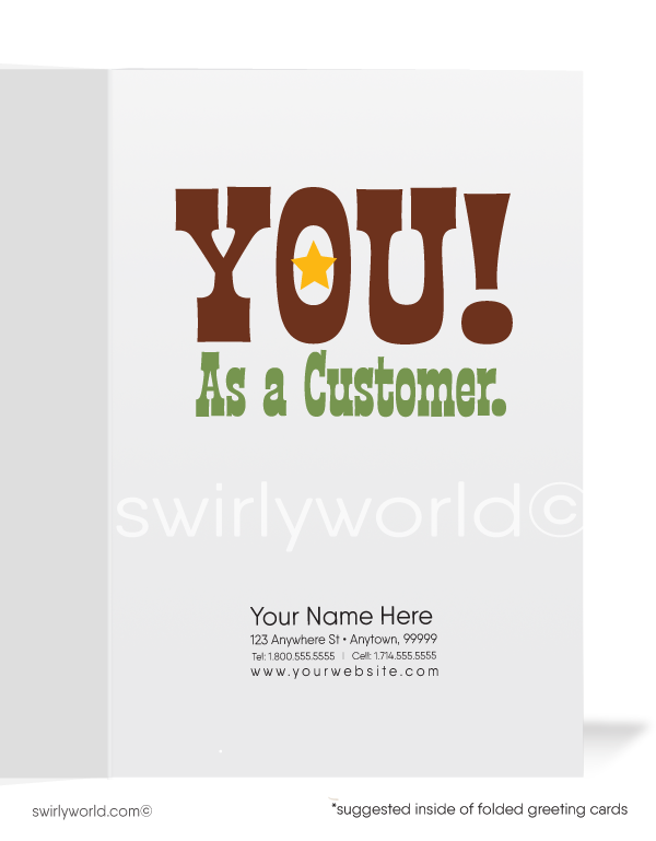 Wanted Cowboy Sheriff Prospecting Sales Marketing Cards for New Customers