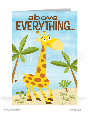 Giraffe Humorous Business Thank You Cards for Customers