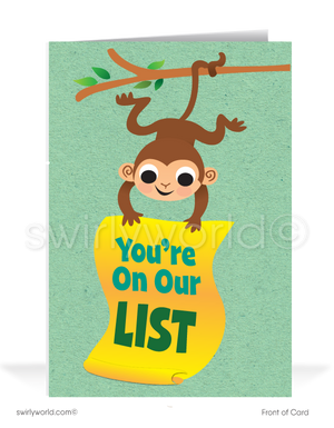 Humorous Monkey Business Thank You Cards For Customers