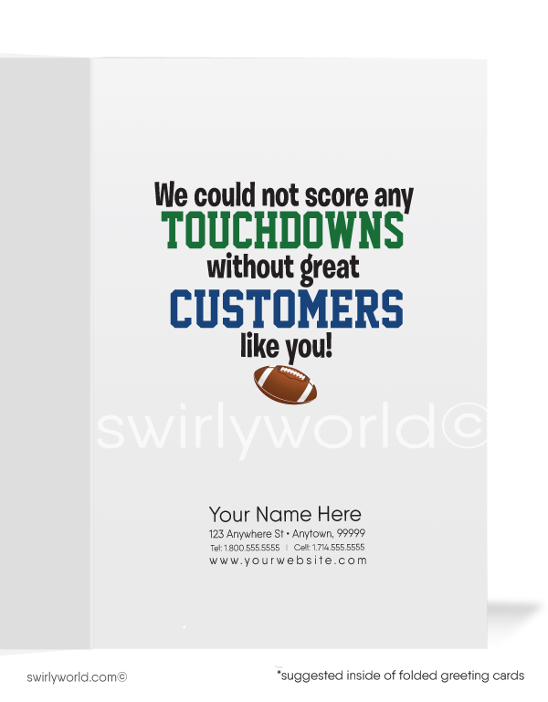 "Way to Score" Sports Football Theme Business Thank You Cards for Customers