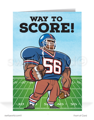 "Way to Score" Sports Football Theme Business Thank You Cards for Customers