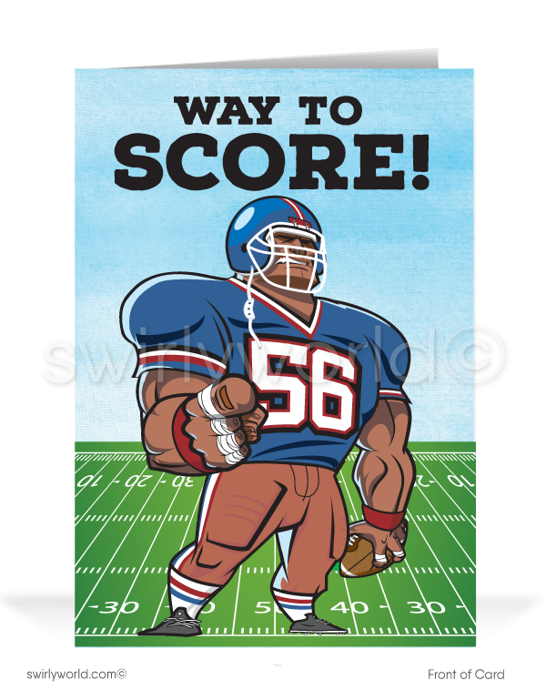 "Way to Score" Sports Football Theme Business Thank You Cards for Customers