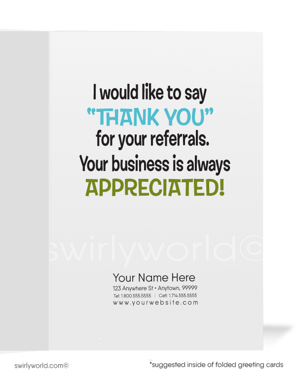Funny Client Thank You For Your Referral Greeting Cards for Business