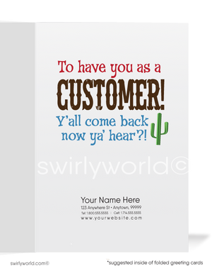 Sheriff Cowboy "It's Good Doing Business With You" Customer Thank You Cards