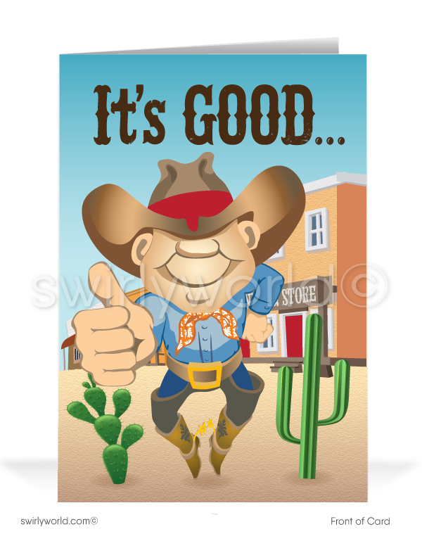 Sheriff Cowboy "It's Good Doing Business With You" Customer Thank You Cards