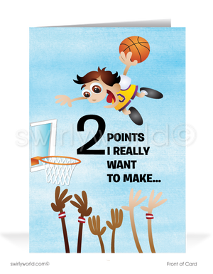 Funny Cartoon Basketball Player Customer Business Thank You Greeting Cards