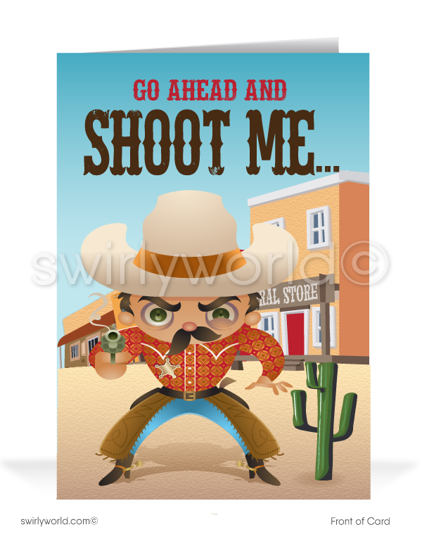 Western Cowboy Thank You For Your Referral Cards for Customers