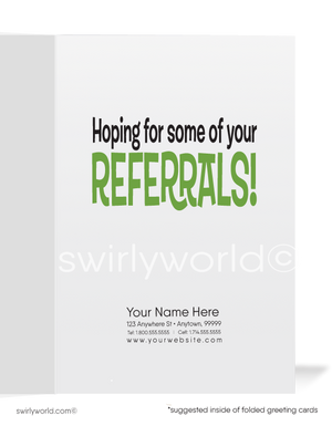 Funny Cartoon Burglar Thank You For Your Referral Client Cards