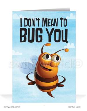 Funny Bee Client Thank You For Your Referral Greeting Cards for Business