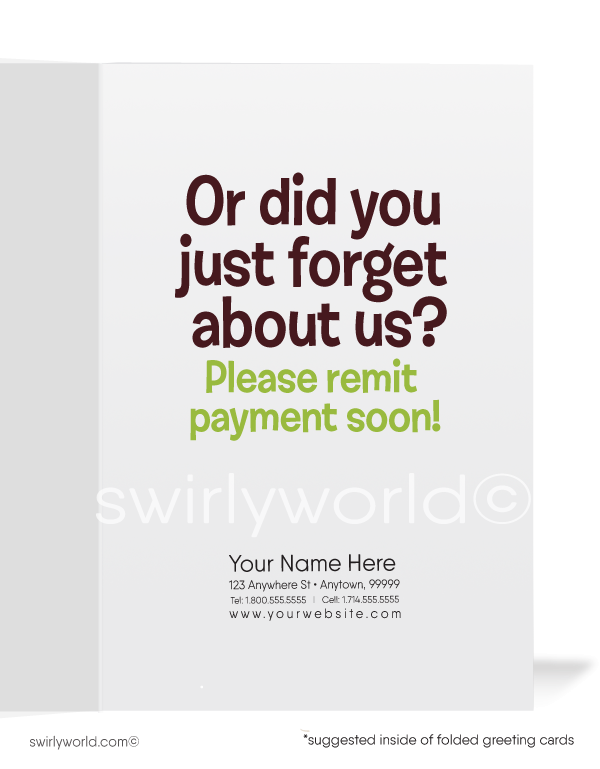 Funny Ostrich Head Stuck in the Sand Past-Due Bill Collection Greeting Cards.