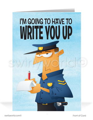 Humorous Police Man Thank You Cards for Customers