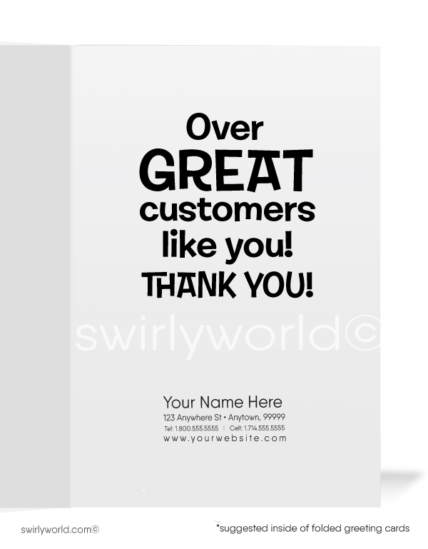 "We Flip Over Your Business" Funny Business Thank You Greeting Cards