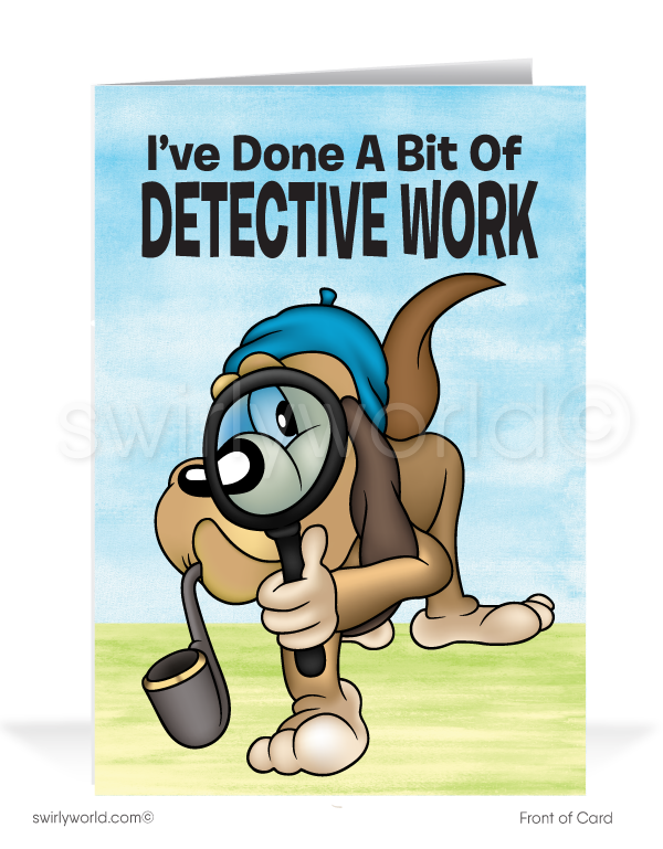Detective Dog Funny Business Thank You Cards for Customers