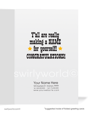Funny Cowboy Wanted You're in the News Congratulations Cartoon Cards