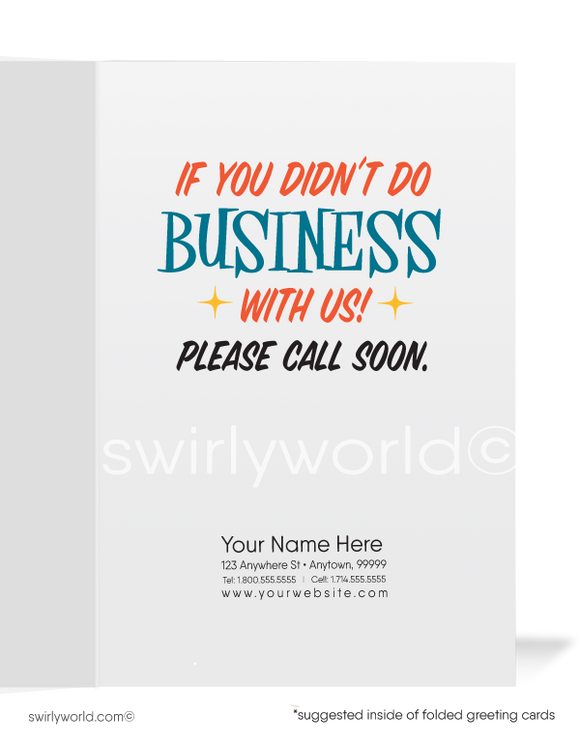 Funny Mafia Guy with Violin Case Sales Prospecting Cards for New Customers