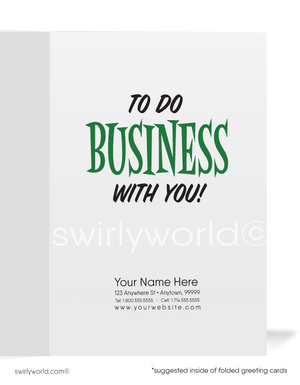 Funny Cartoon Leaping Frog Prospecting New Customers Business Cards