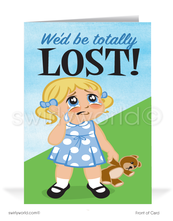 Lost Without Your Business Women Sales Prospecting Greeting Cards