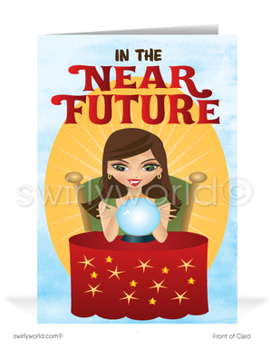 Fortune Teller Women in Business Marketing Sales Greeting Cards