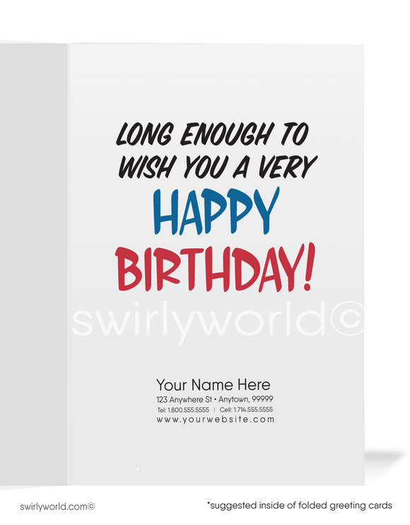Drop Everything Funny Business Happy Birthday Cards for Customers