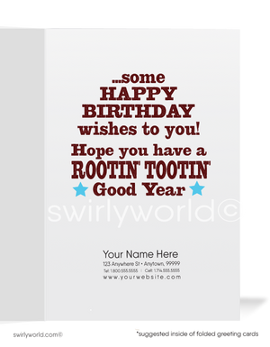 Funny Cowboy Customer Business Happy Birthday Cards