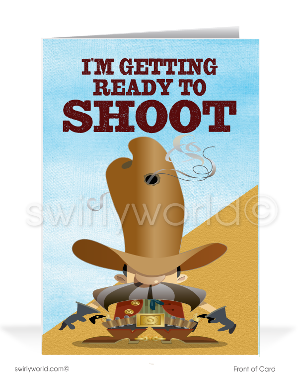 Funny Cowboy Customer Business Happy Birthday Cards