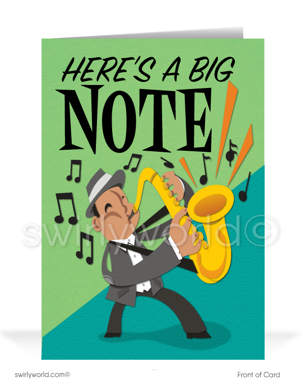 Funny Musician Saxophone Player Customer Happy Birthday Card