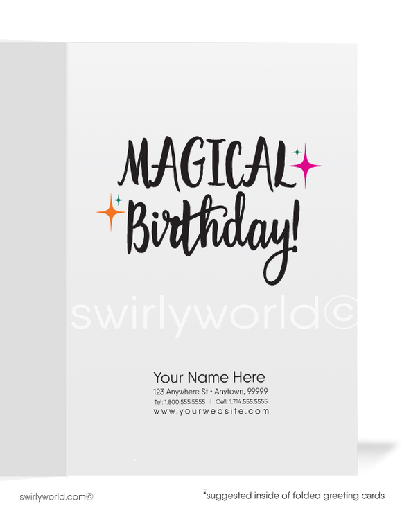 Genie in the Bottle Women in Business Happy Birthday Cards