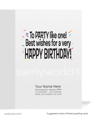 Party Animal Business Happy Birthday Cards for Customers
