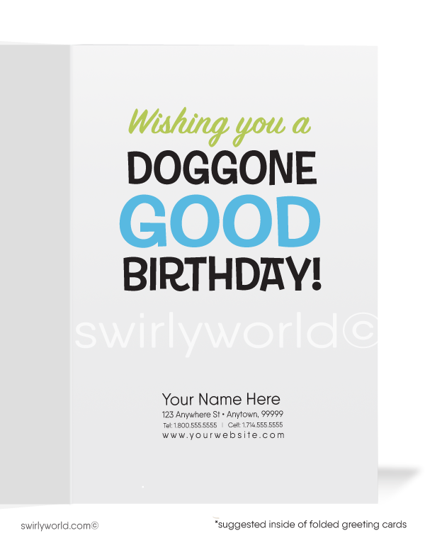 Funny Dog Business Happy Birthday Cards for Customers