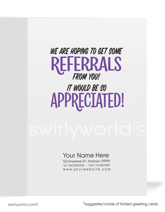 Cartoon Fortune Teller Woman Thank You For Your Referrals Card