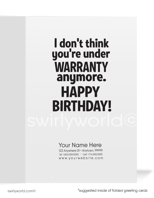 Funny "Used Car Salesman" Client Happy Birthday Cards