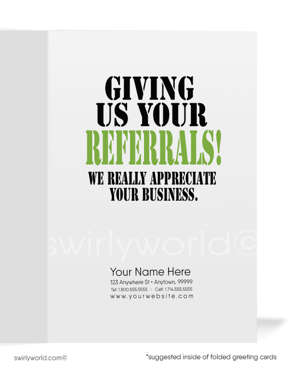 Humorous Military Customer Thank You For Your Referral Cards for Business