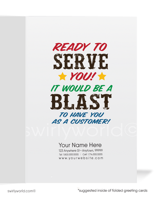 Outlaw Cowboy Sheriff Prospecting Sales Marketing Cards for New Customers