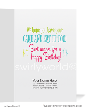 Cute Retro Woman Chef Pinup Baker Happy Birthday Cards