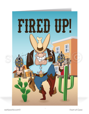 Funny Cowboy Business Happy Birthday Cards for Customers