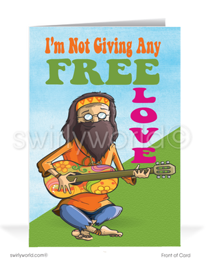 Groovy Hippie Free Love Business Happy Birthday Cards for Customers
