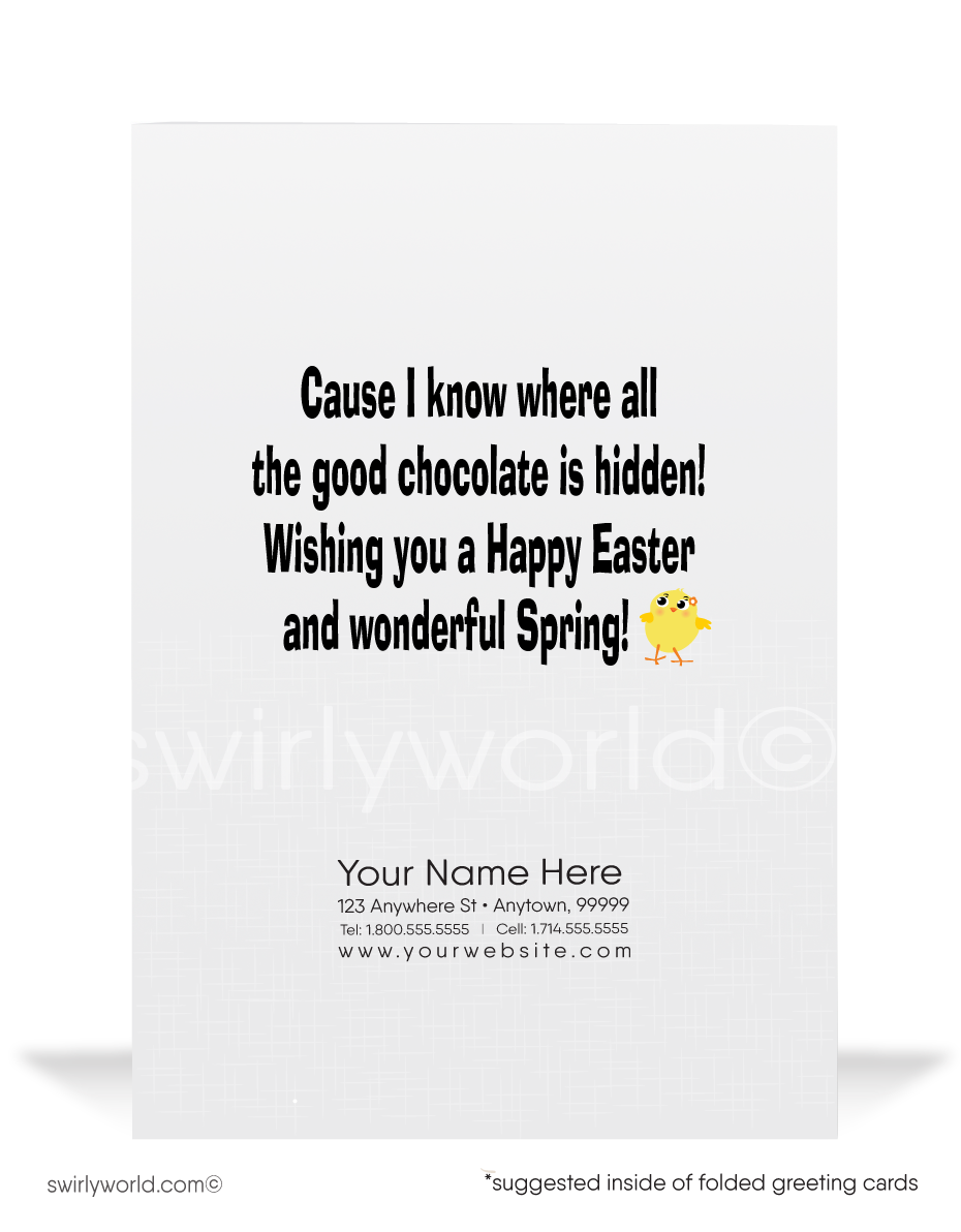 Funny Business Easter Bunny Card for Customers