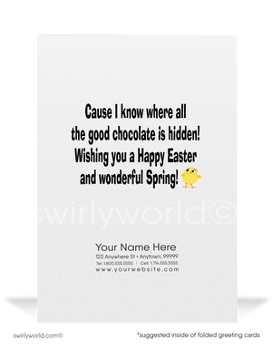 Funny Business Easter Bunny Card for Customers