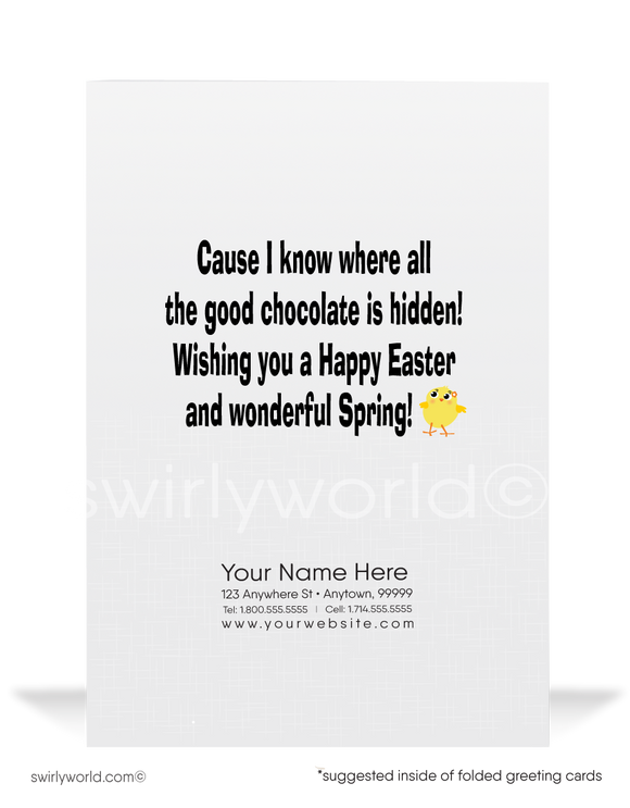 Funny Business Easter Bunny Card for Customers
