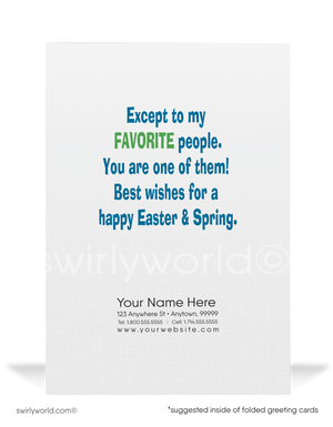 Funny Mean Bunny Humorous Business Easter Cards for Customers