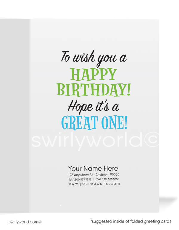Humorous Elephant "Never Forget Your Birthday" Cards for Customers
