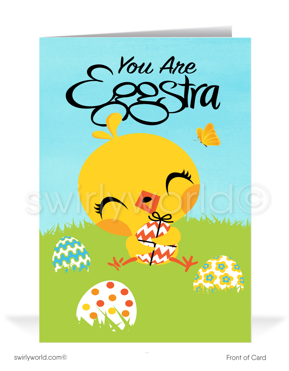 Eggstra Special Customer Business Easter Cards - swirly-world-design, image size:930x1192