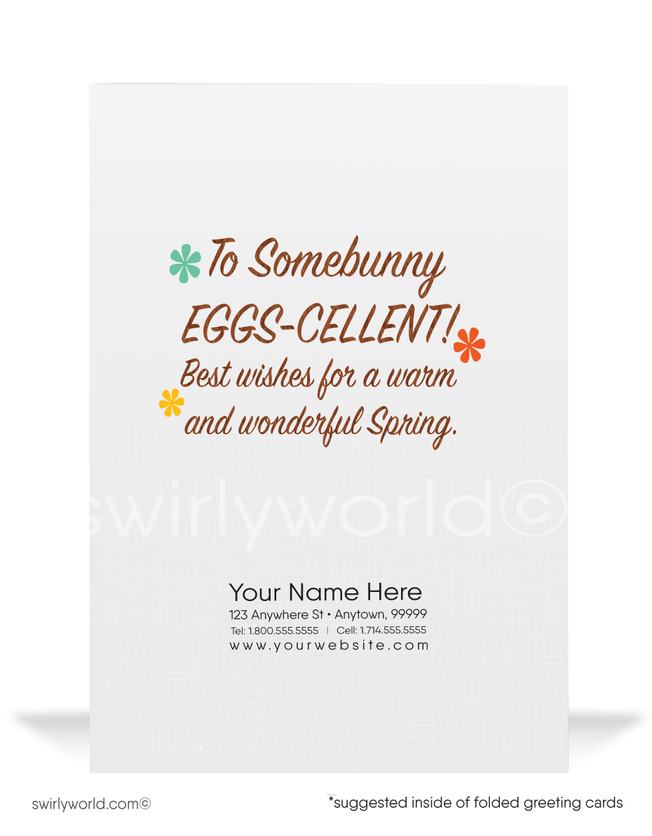 Cute business happy Easter cards for customers.