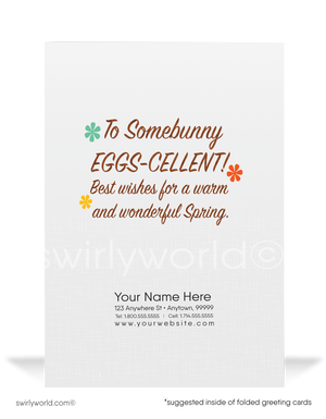 Cute Business Happy Easter Cards for Customers.